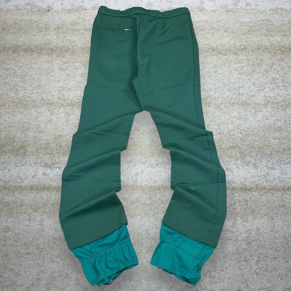 True Vintage 70s Dress Pants 34x32 Straight Fit Forest Green Flat Front